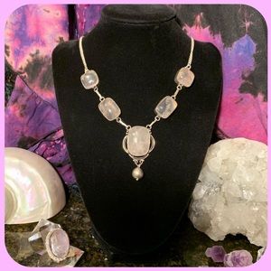 🌹 Wow! Beautiful large rose quartz necklace